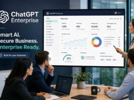 ChatGPT Enterprise dashboard on a computer screen