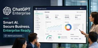 ChatGPT Enterprise dashboard on a computer screen