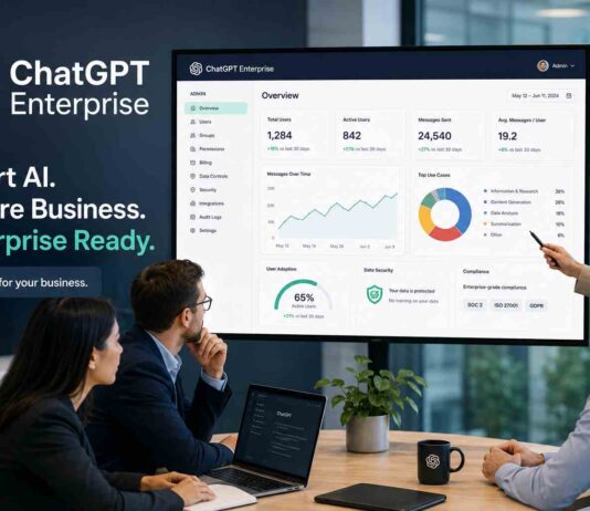 ChatGPT Enterprise dashboard on a computer screen